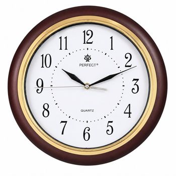 Zegar ścienny Perfect JQ17 Dark Brown 32 cm brązowy cichy – grawer gratis.jpg